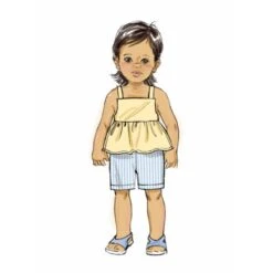 Butterick Sewing Pattern B6936 Toddlers' Overalls And Dress Ruffled Waist -OHSEWCRAFTY butterick sewing pattern b6936 toddlers overalls and dress ruffled waist 3