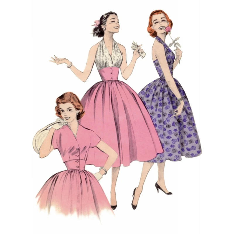 Butterick Sewing Pattern B6938 Misses' Vintage 1950’s Halter Dress And Jacket 4 Butterick Sewing Pattern B6938 Misses' Vintage 1950’s Halter Dress And Jacket - Image 2