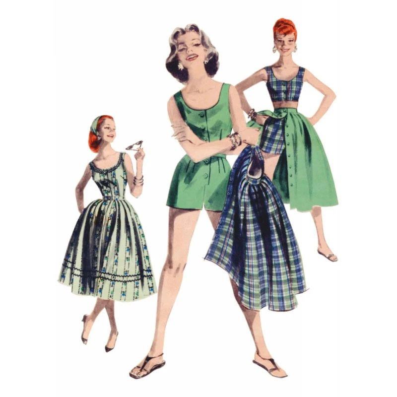 Butterick Sewing Pattern B6939 Misses' Playsuit Midriff Blouse Shorts And Skirt 4 Butterick Sewing Pattern B6939 Misses' Playsuit Midriff Blouse Shorts And Skirt - Image 2