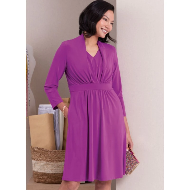 Butterick Sewing Pattern B6940 Misses' Knit V-Neck Dresses By Palmer/Pletsch 6 Butterick Sewing Pattern B6940 Misses' Knit V-Neck Dresses By Palmer/Pletsch - Image 4