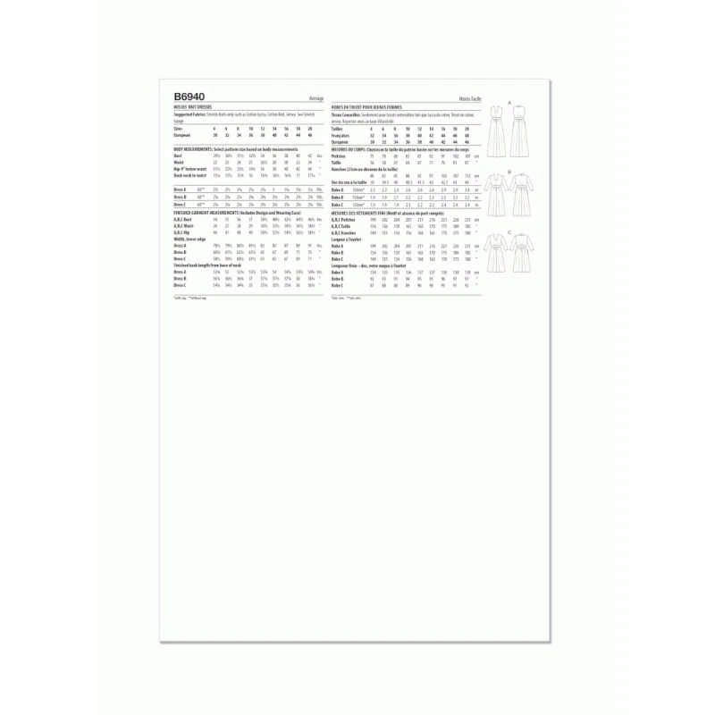 Butterick Sewing Pattern B6940 Misses' Knit V-Neck Dresses By Palmer/Pletsch 10 Butterick Sewing Pattern B6940 Misses' Knit V-Neck Dresses By Palmer/Pletsch - Image 8