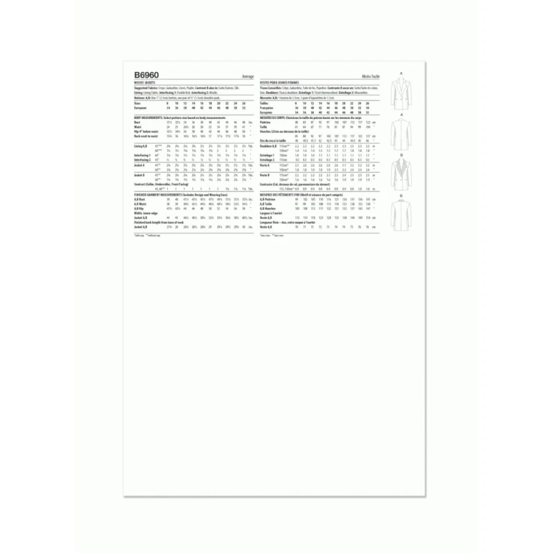 Butterick Sewing Pattern B6960 Palmer Pletsch Misses’ Jacket With Notched Lapels 7 Butterick Sewing Pattern B6960 Palmer Pletsch Misses’ Jacket With Notched Lapels - Image 5