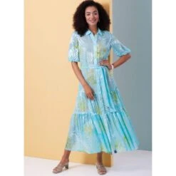 Butterick Sewing Pattern B6977 Misses’ Loose-Fitting Tiered Hem Dresses And Sash -OHSEWCRAFTY butterick sewing pattern b6977 misses loose fitting tiered hem dresses and sash 1