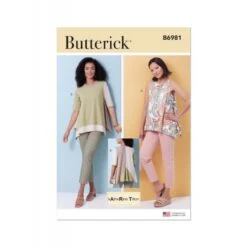 Butterick Sewing Pattern B6981 Misses’ Easy To Sew Tops By Katherine Tilton
