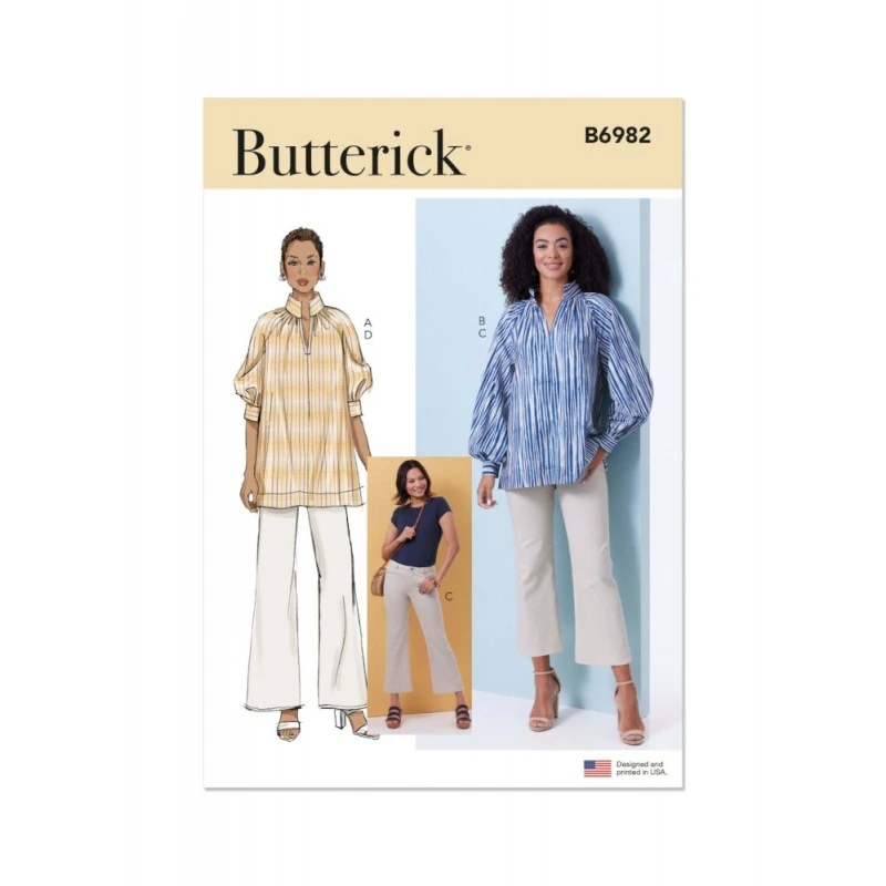Butterick Sewing Pattern B6982 Misses’ Loose-Fitting Pullover Tunic And Jeans 3 Butterick Sewing Pattern B6982 Misses’ Loose-Fitting Pullover Tunic And Jeans