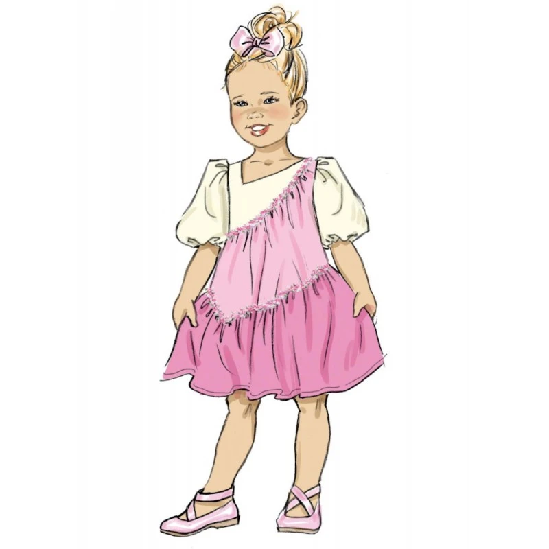 Butterick Sewing Pattern B6988 Children’s Asymmetrical Dress With Optional Trim 6 Butterick Sewing Pattern B6988 Children’s Asymmetrical Dress With Optional Trim - Image 4