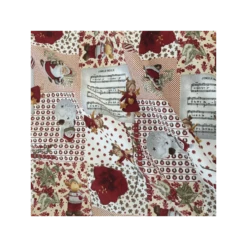 Christmas Musical Santa Snowman Cotton Linen Look Upholstery Panama Fabric