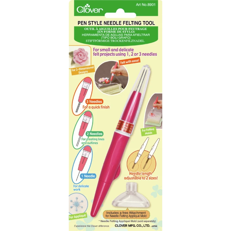 Clover 1, 2 Or 3 Pen Style Needle Felting Tool Adjustable Size 3 Clover 1, 2 Or 3 Pen Style Needle Felting Tool Adjustable Size