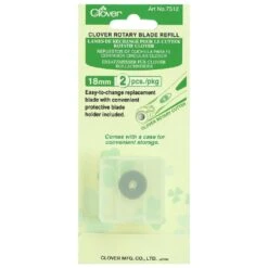 Clover Rotary Cutter Blade Straight CL7512 Refill 18mm Pack Of 2 Plus Cover