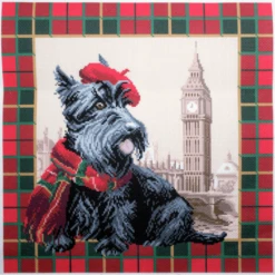 Collection DArt Printed Cross Stitch Scottish Terrier Dog In London