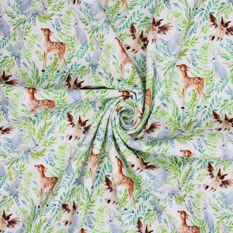 Cotton Corduroy Fabric Forest Friends 3 Cotton Corduroy Fabric Forest Friends