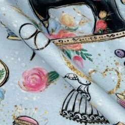 Cotton Jersey Digital Fabric Sewing Machine Thread Floral Crafty 150cm Wide