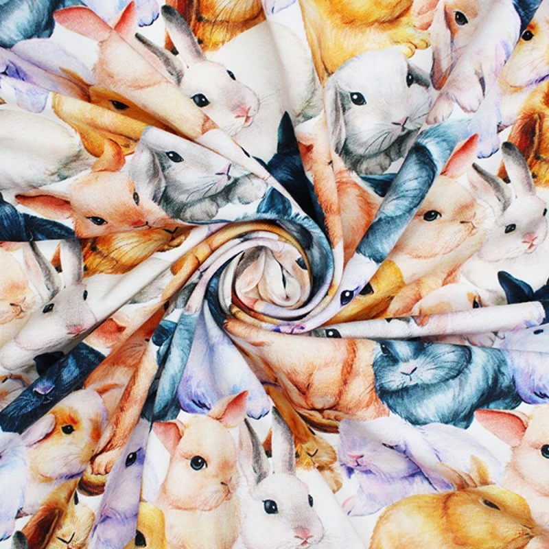 Cotton Jersey Fabric Little Johnny Bunny Fluffle Easter Bunnies Rabbits Animals 4 Cotton Jersey Fabric Little Johnny Bunny Fluffle Easter Bunnies Rabbits Animals - Image 2