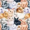 Cotton Jersey Fabric Little Johnny Bunny Fluffle Easter Bunnies Rabbits Animals -OHSEWCRAFTY cotton jersey fabric little johnny bunny fluffle easter bunnies rabbits animals