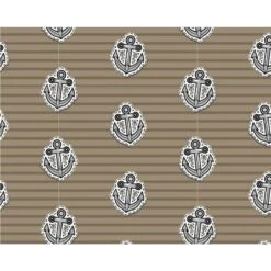 Cotton Jersey Fabric Sailing Boats Anchors Elastane Stretch