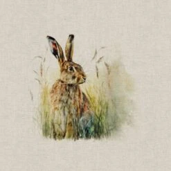 Cotton Rich Linen Look Fabric Digital Country Hares Hare Rabbit Panel -OHSEWCRAFTY cotton rich linen look fabric digital country hares hare rabbit panel 6