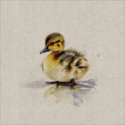 Cotton Rich Linen Look Fabric Digital Fluffy Duckling Duck Duckies Panel -OHSEWCRAFTY cotton rich linen look fabric digital fluffy duckling duck duckies panel 2