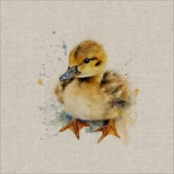 Cotton Rich Linen Look Fabric Digital Fluffy Duckling Duck Duckies Panel -OHSEWCRAFTY cotton rich linen look fabric digital fluffy duckling duck duckies panel 4
