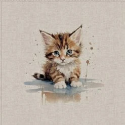 Cotton Rich Linen Look Fabric Digital Puddle Kittens Kitten Cat Cats Panel -OHSEWCRAFTY cotton rich linen look fabric digital puddle kittens kitten cat cats panel 6