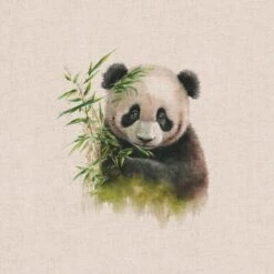 Cotton Rich Linen Look Fabric Digital Watercolour Baby Pandas Bears Panel -OHSEWCRAFTY cotton rich linen look fabric digital watercolour baby pandas bears panel 5