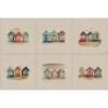 Cotton Rich Linen Look Fabric Digital Watercolour Beach Huts Seaside Panel -OHSEWCRAFTY cotton rich linen look fabric digital watercolour beach huts seaside panel