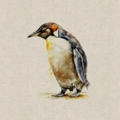 Cotton Rich Linen Look Fabric Digital Watercolour Penguin Bird Birds Panel -OHSEWCRAFTY cotton rich linen look fabric digital watercolour penguin bird birds panel 6