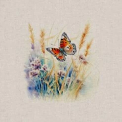 Cotton Rich Linen Look Fabric Digital Watercolour Wild Butterflies Panel -OHSEWCRAFTY cotton rich linen look fabric digital watercolour wild butterflies panel 5