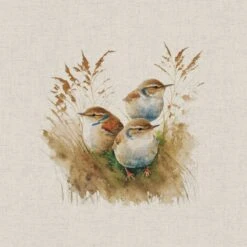 Cotton Rich Linen Look Fabric Digital Wren Bird Birds Animal Panel -OHSEWCRAFTY cotton rich linen look fabric digital wren bird birds animal panel 6