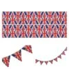Cotton Rich Linen Look Fabric Union Jack Flags Bunting Panel -OHSEWCRAFTY cotton rich linen look fabric union jack flags bunting panel