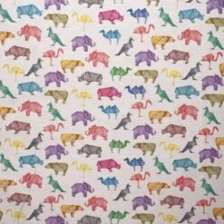 Cotton Rich Linen Look Panama Fabric Origami Animals Cushion Fabric 140cm Wide
