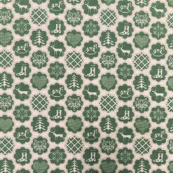 Cotton Rich Linen Look Upholstery Fabric Classic Christmas In Flower Silhouettes