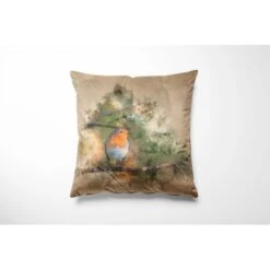 Crafty Cotton Art Linen Canvas Look Fabric Robin Bird Panel Upholstery -OHSEWCRAFTY crafty cotton art linen canvas look fabric robin bird panel upholstery 2