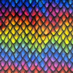Cuddle Fleece Fabric Super Soft Dragon Scales Rainbow 150cm Wide