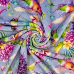 Cuddle Fleece Fabric Super Soft Hummingbirds Floral 150cm Wide -OHSEWCRAFTY cuddle fleece fabric super soft hummingbirds floral 150cm wide 2