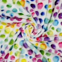 Cuddle Fleece Fabric Super Soft Rainbow Dots Circles 150cm Wide -OHSEWCRAFTY cuddle fleece fabric super soft rainbow dots circles 150cm wide 2
