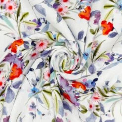 Double Gauze Cotton Fabric Lightweight Bourges Floral 132cm Wide -OHSEWCRAFTY double gauze cotton fabric lightweight bourges floral 132cm wide 2