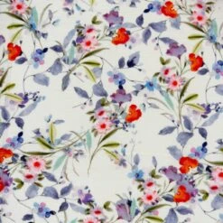 Double Gauze Cotton Fabric Lightweight Bourges Floral 132cm Wide