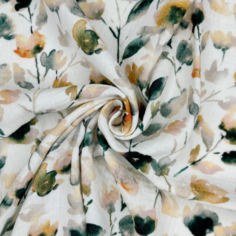 Double Gauze Cotton Fabric Lightweight Cannes Floral 132cm Wide 5 Double Gauze Cotton Fabric Lightweight Cannes Floral 132cm Wide - Image 3