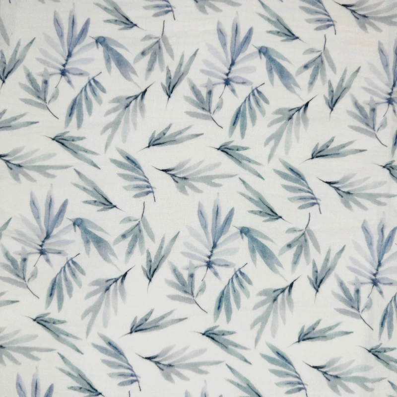 Double Gauze Cotton Fabric Lightweight Dijon Leaf Leaves 132cm Wide 3 Double Gauze Cotton Fabric Lightweight Dijon Leaf Leaves 132cm Wide