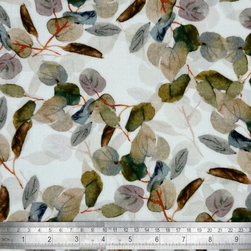 Double Gauze Cotton Fabric Lightweight Lorient Leaves 132cm Wide 4 Double Gauze Cotton Fabric Lightweight Lorient Leaves 132cm Wide - Image 2