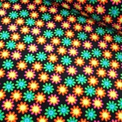 Elastique Stretch Fabric Swimwear Dance Wear Kaleidoscope Neon Floral 145cm Wide