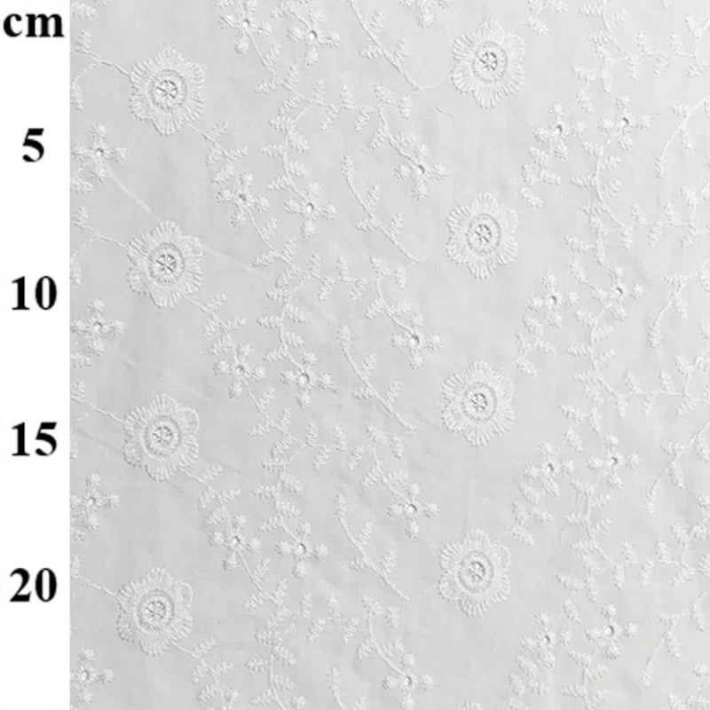 Eyelet Embroidery Cotton Fabric – Mia, Lightweight, Floral, Breathable & Elegant 130cm Wide 3 Eyelet Embroidery Cotton Fabric – Mia, Lightweight, Floral, Breathable & Elegant 130cm Wide