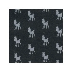 Frolicking Fawns Baby Deer Glitter Cotton Polyester Sweatshirt Jersey Fabric