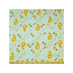 Good Natured Fox Squirrel Deer Bird Mushrooms Leaves 100% Cotton Fabric