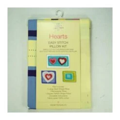 Hearts Easy Stitch Pillow Kit Panel 100% Cotton