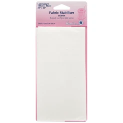 Hemline 100 X 50cm Fabric Stabiliser Lightweight Sew In Machine Embroidery