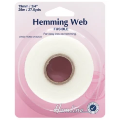 Hemline 19m X 25mm Hemming Web Fusible Iron On Hems Cuffs Facings