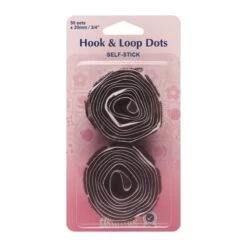 Hemline 50 X 20mm Dots Self Stick Hook & Loop Velour Black Or White