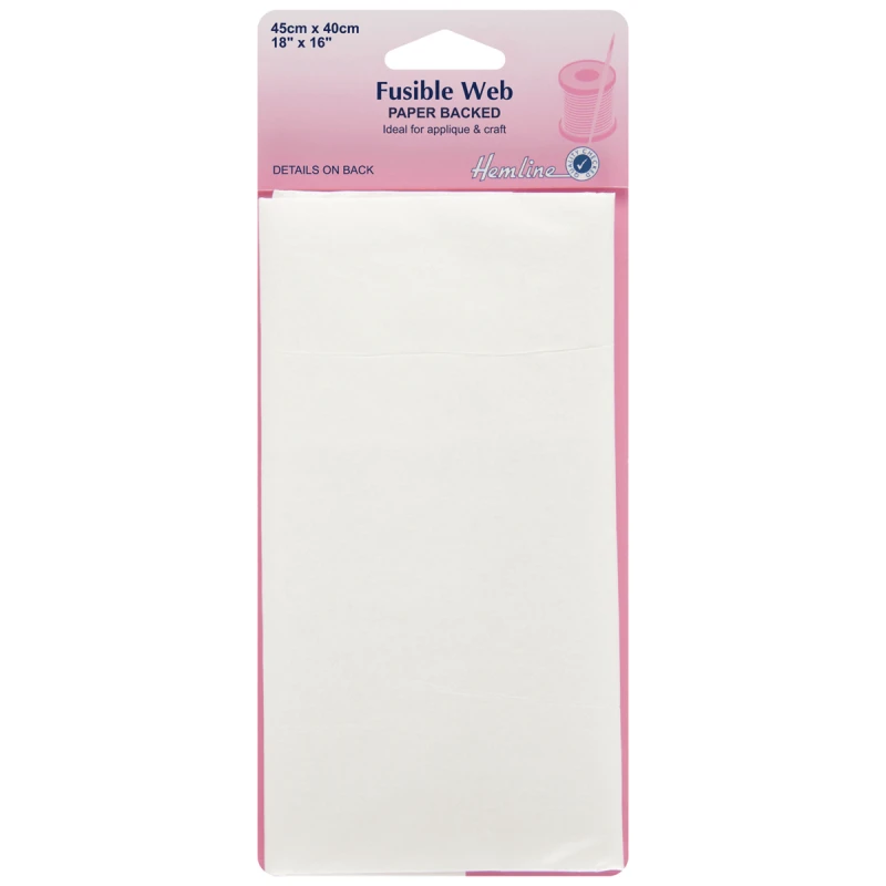 Hemline Fusible Web: Paper Backed - 55 X 33cm 3 Hemline Fusible Web: Paper Backed - 55 X 33cm