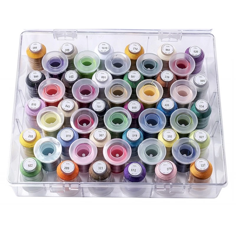 Hemline Machine Embroidery Thread Organiser + 50 500m Spools 40 Weight 4 Hemline Machine Embroidery Thread Organiser + 50 500m Spools 40 Weight - Image 2